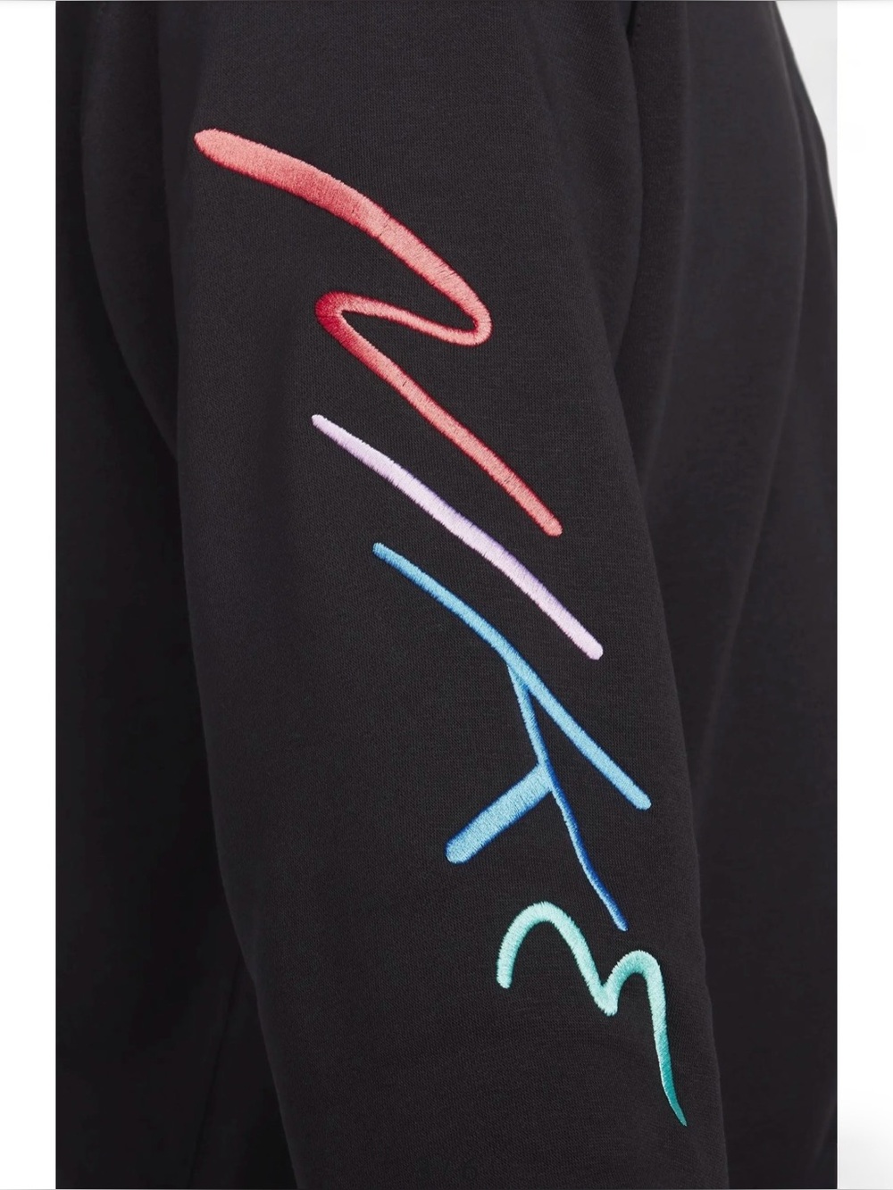 Nike Club Fleece Men's Brushed-Back Graphic Crew FB7475-011 Black Size M - Picture 8 of 10
